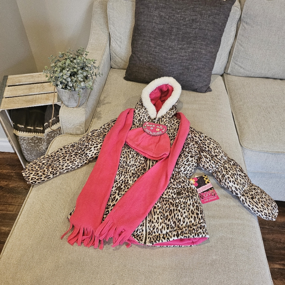 Leopard Print Kids Jacket Size 7/8 Girls